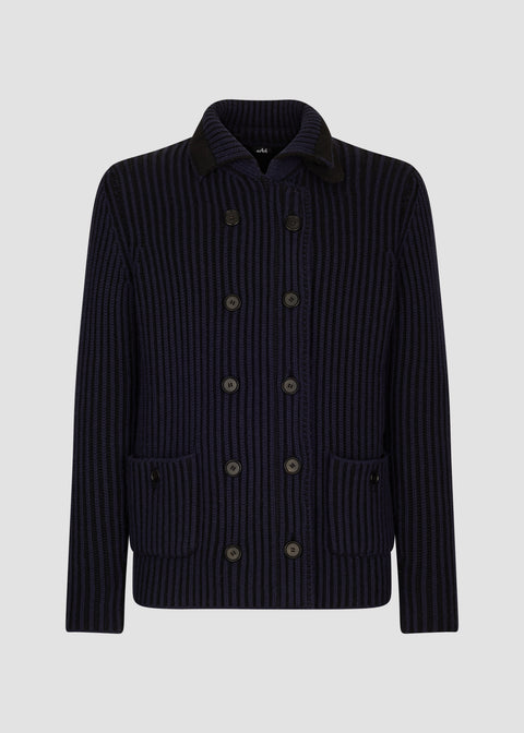 CARDIGAN IN DOUBLE SIDE RIB