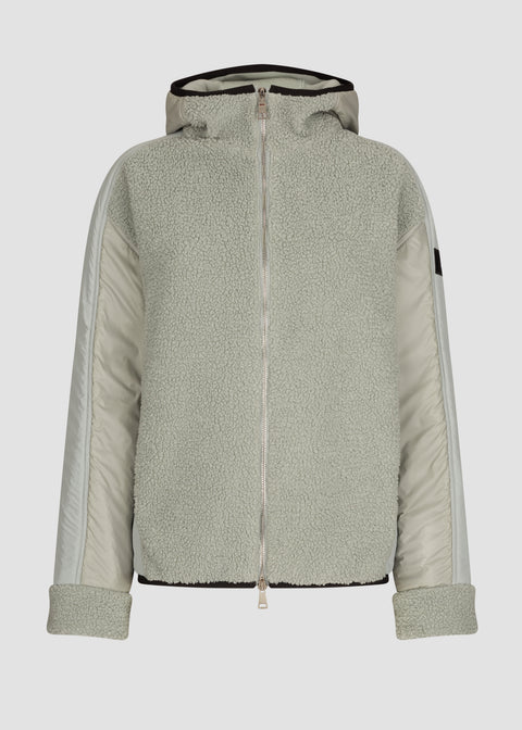 JACKET IN NYLON WAXED + TEDDY FUR