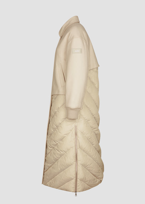 COAT IN NYLON BRIGHT + COMPACT WOOL