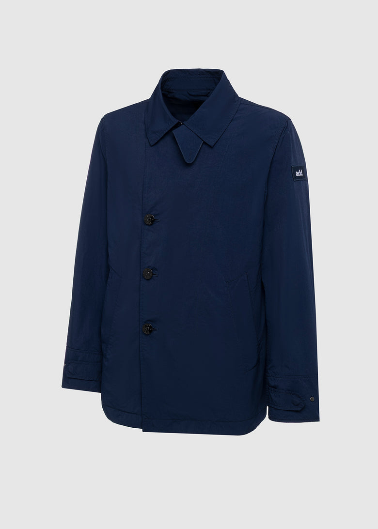 vintage garment-dyed peacoat in technical fabric