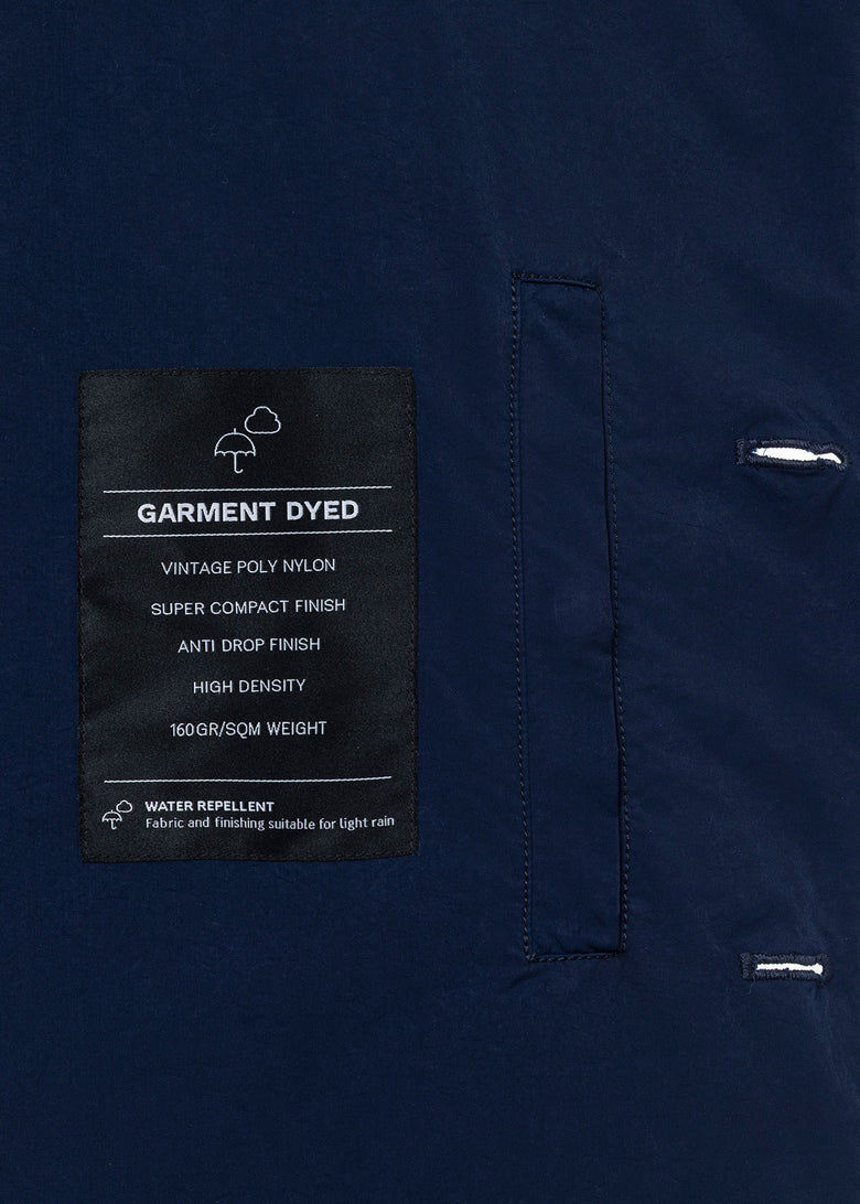 vintage garment-dyed peacoat in technical fabric