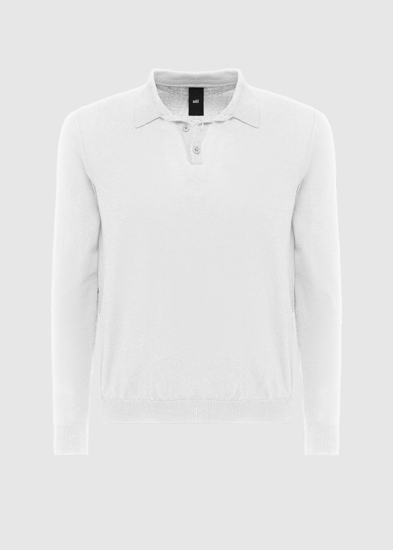 long sleeve polo shirt in lightweight knitted