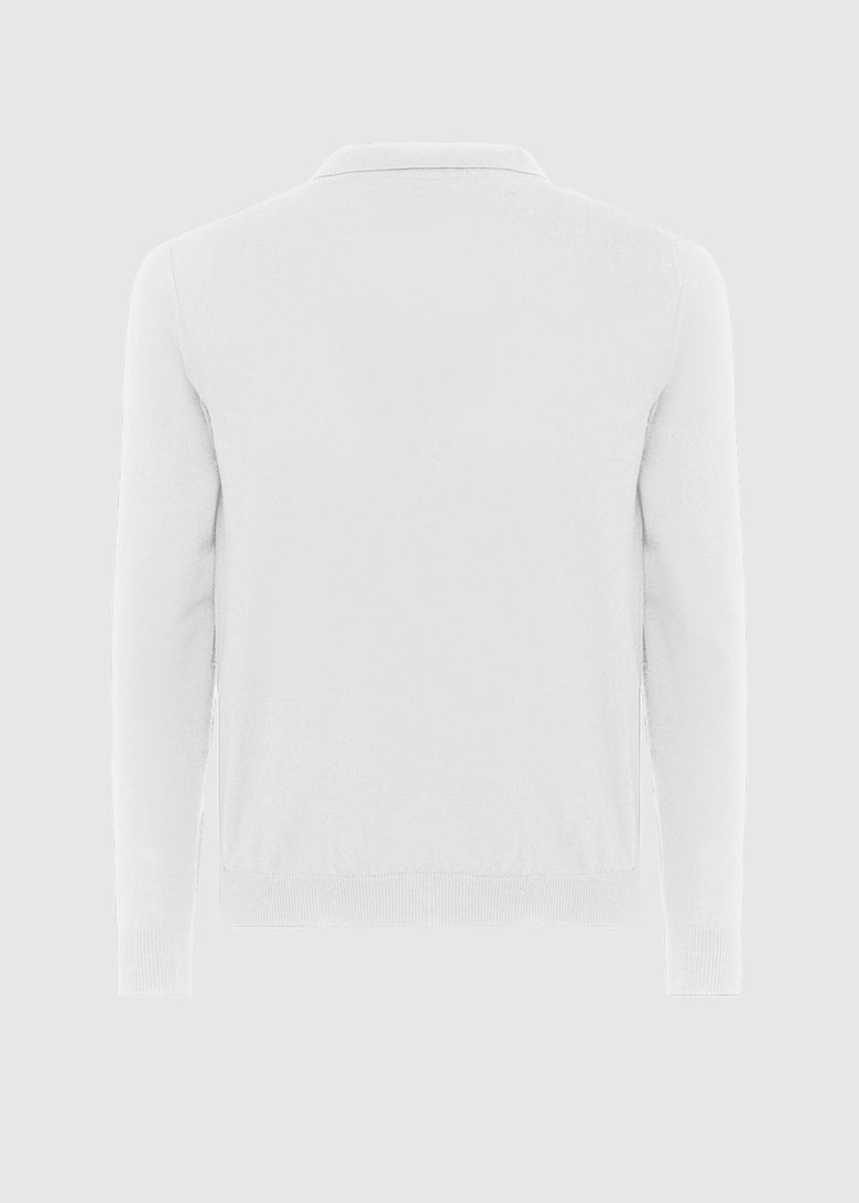long sleeve polo shirt in lightweight knitted