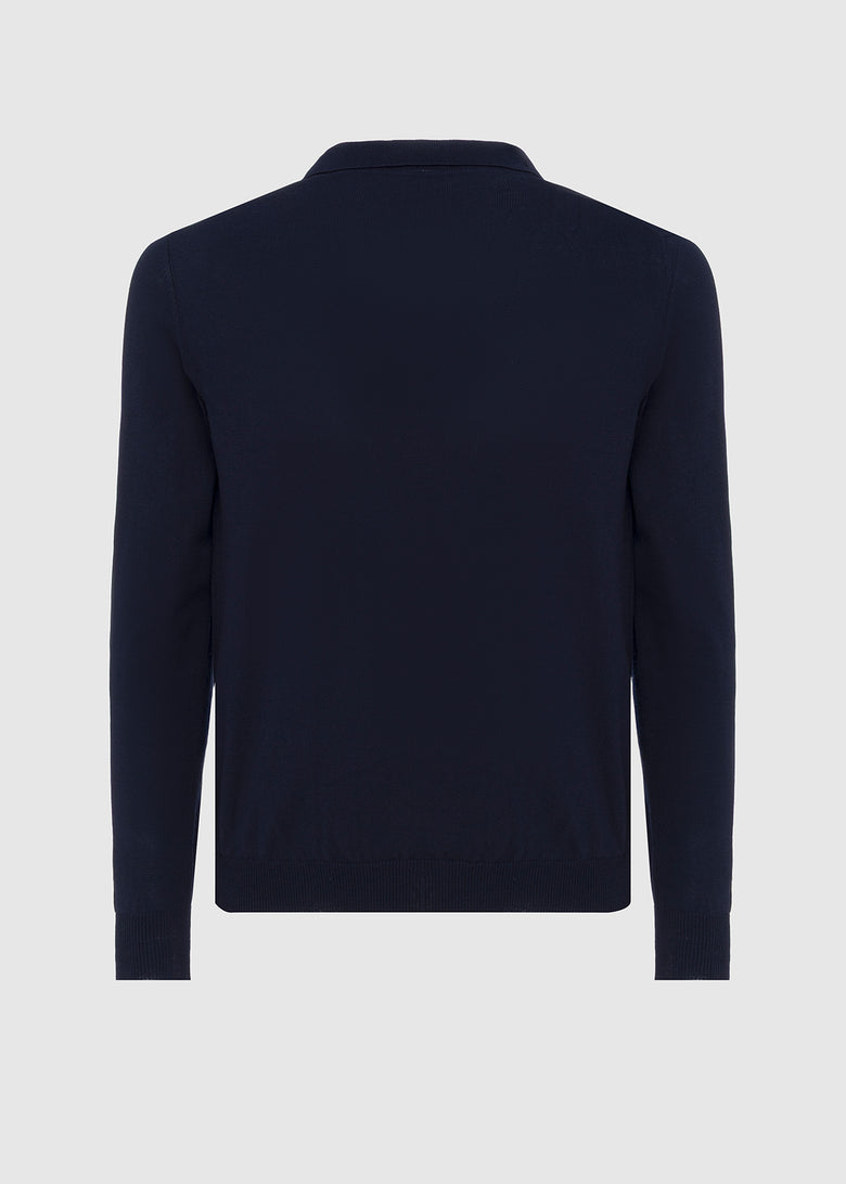 long sleeve polo shirt in lightweight knitted