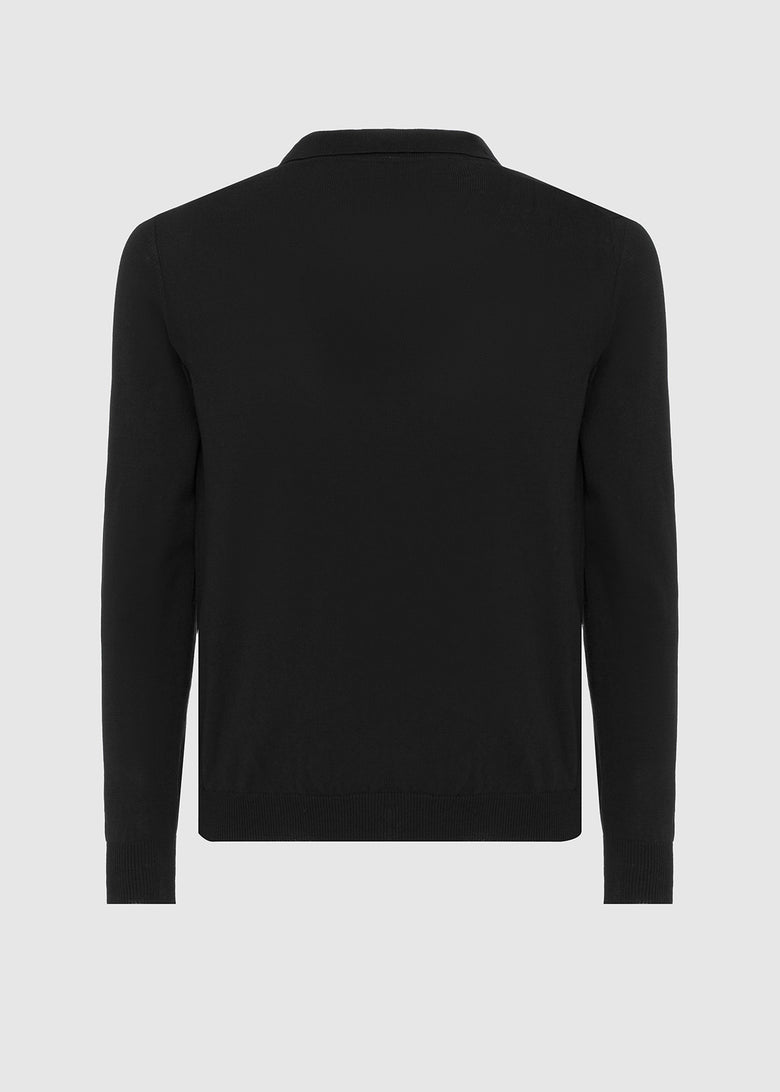 long sleeve polo shirt in lightweight knitted