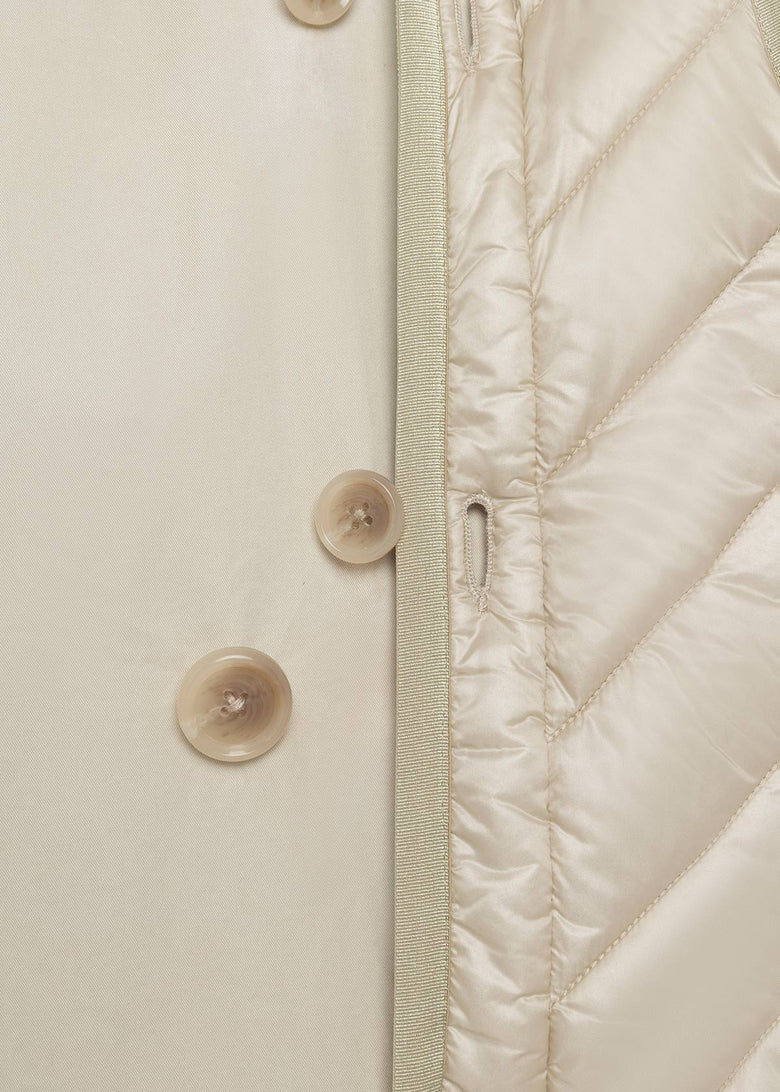 double breasted trench coat with detachable internal vest