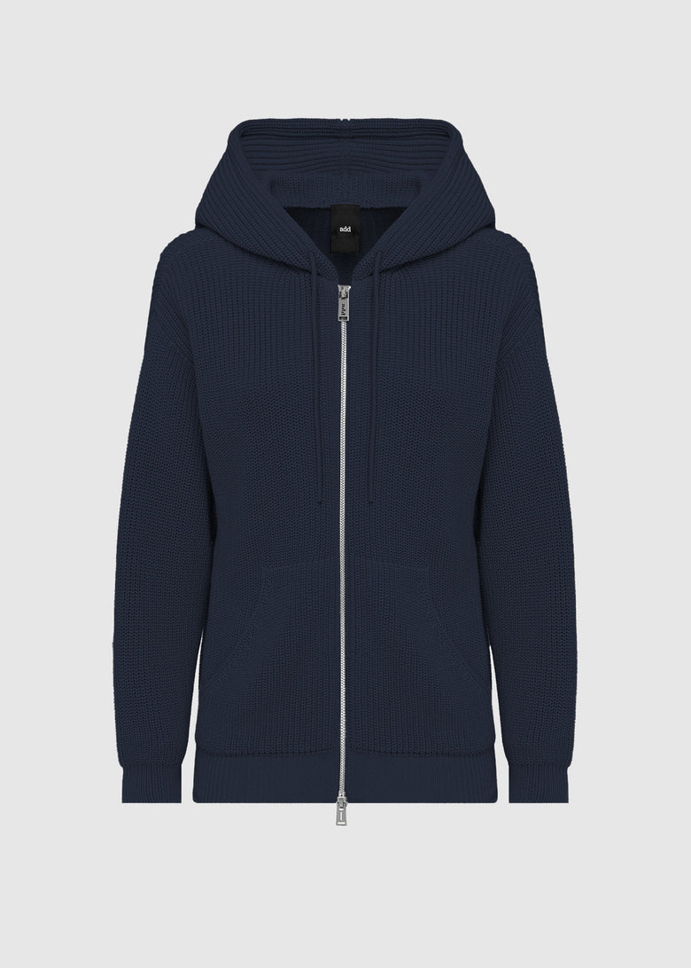 full zip knit sweatshirt