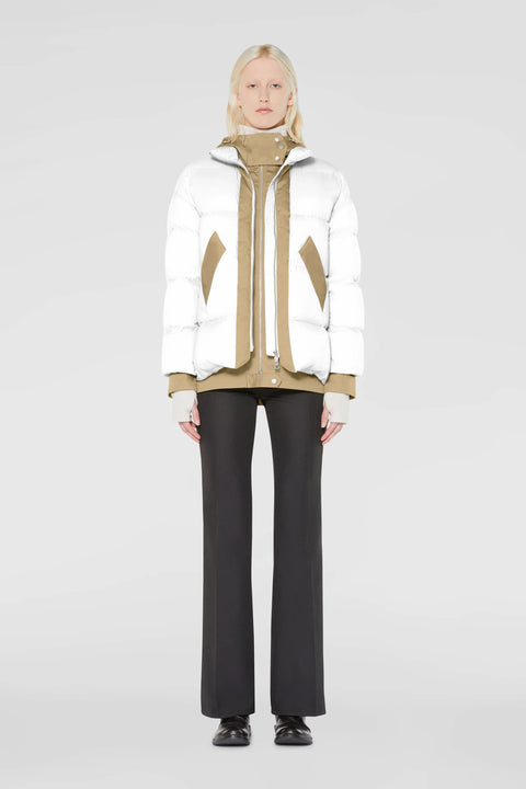 Down jacket with contrast details