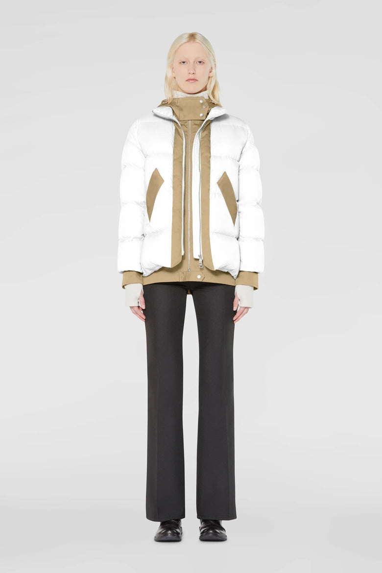 Down jacket with contrast details