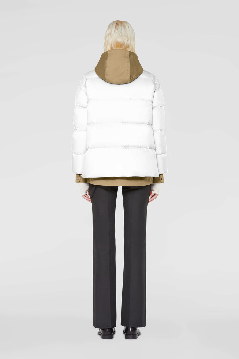 Down jacket with contrast details