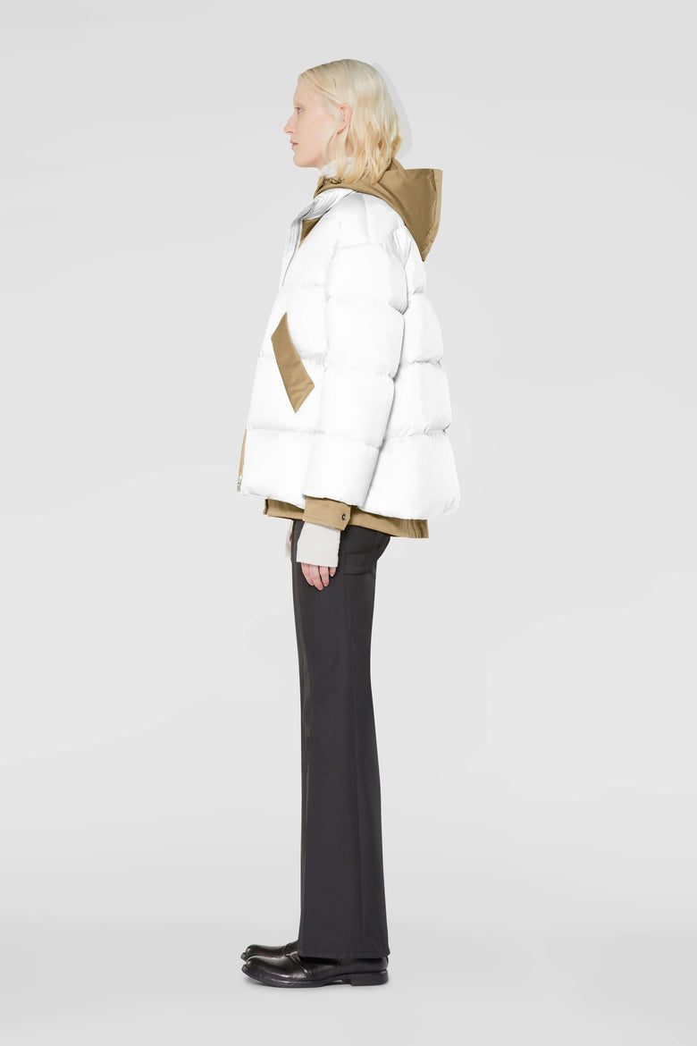 Down jacket with contrast details