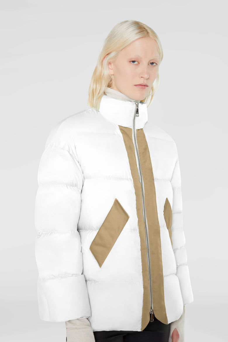 Down jacket with contrast details