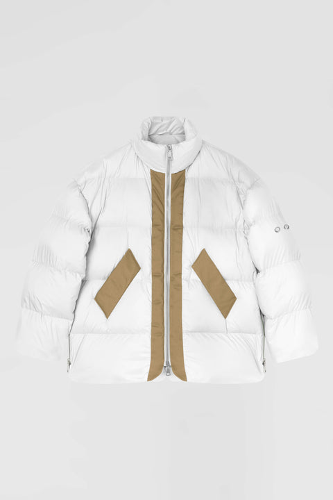 Down jacket with contrast details