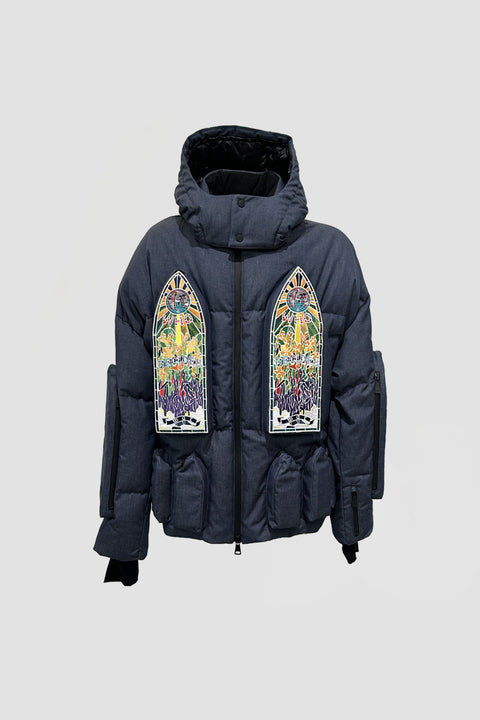 DOWN BOMBER WITH DETACHABLE HOOD