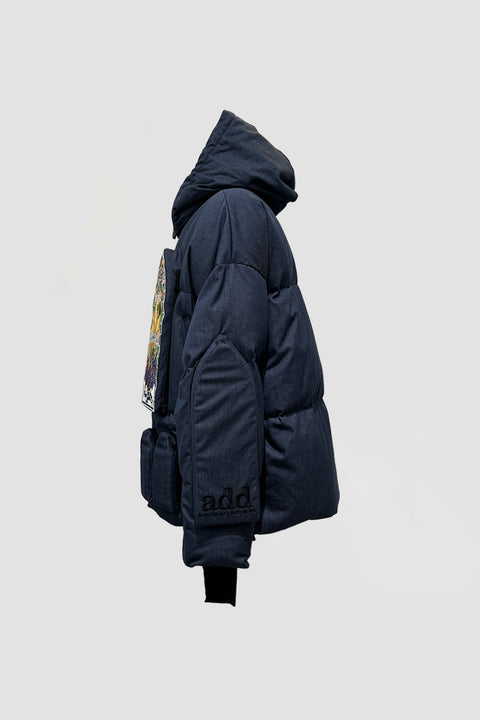 DOWN BOMBER WITH DETACHABLE HOOD