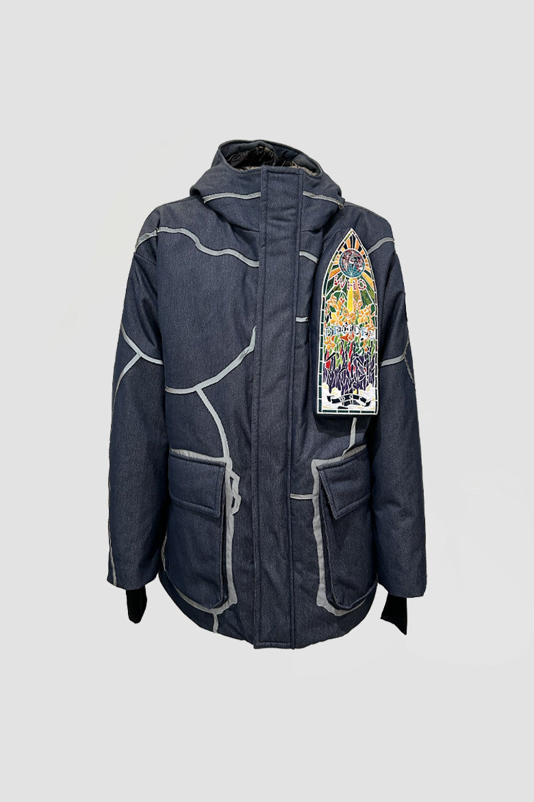 hooded parka with down padding