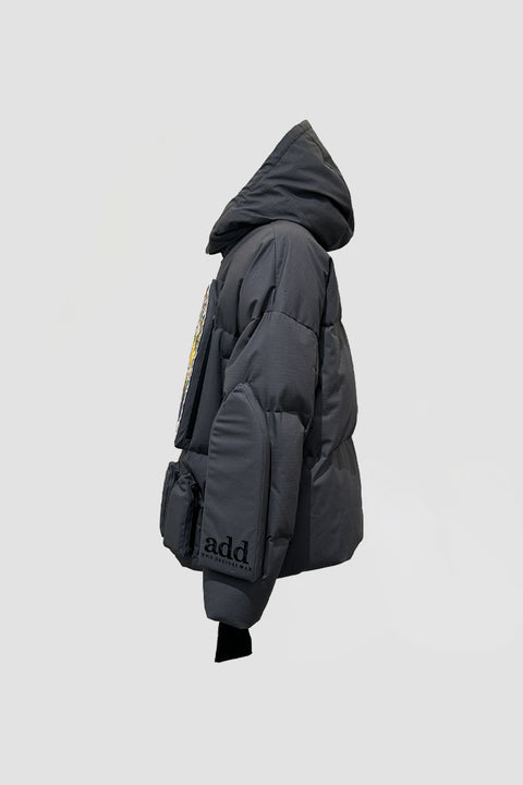 DOWN BOMBER WITH DETACHABLE HOOD