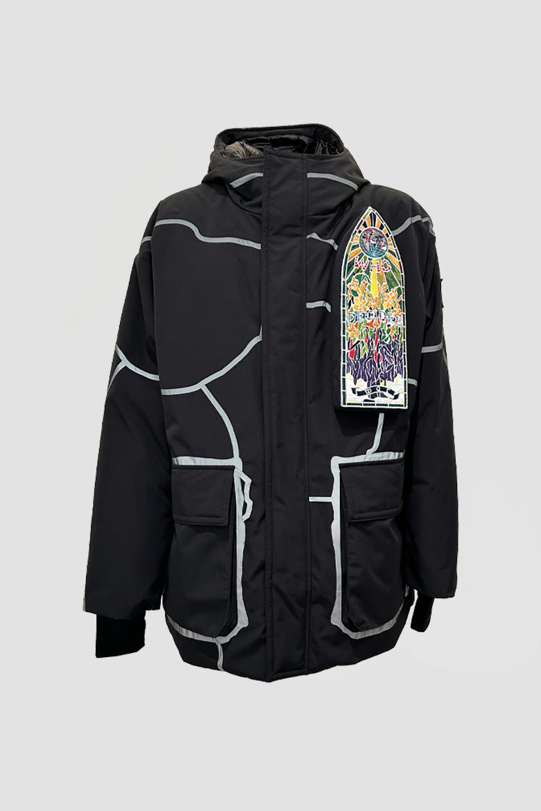 hooded parka with down padding