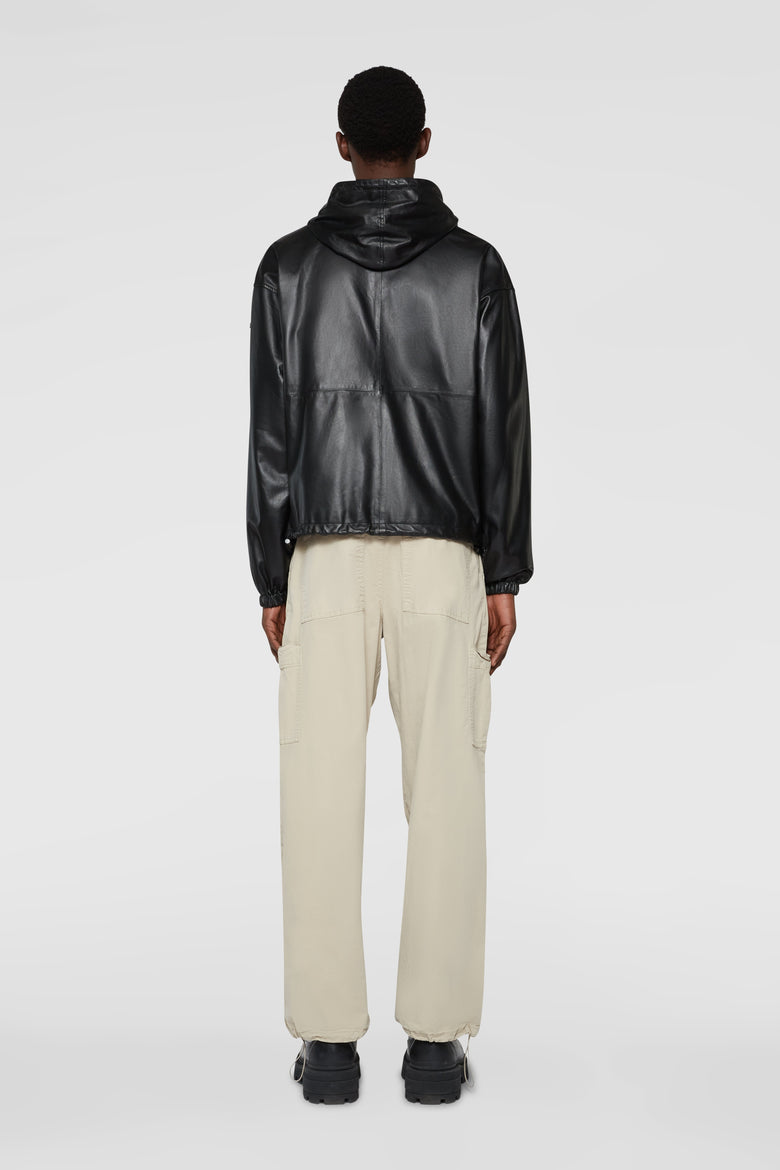 leather hoodie jacket