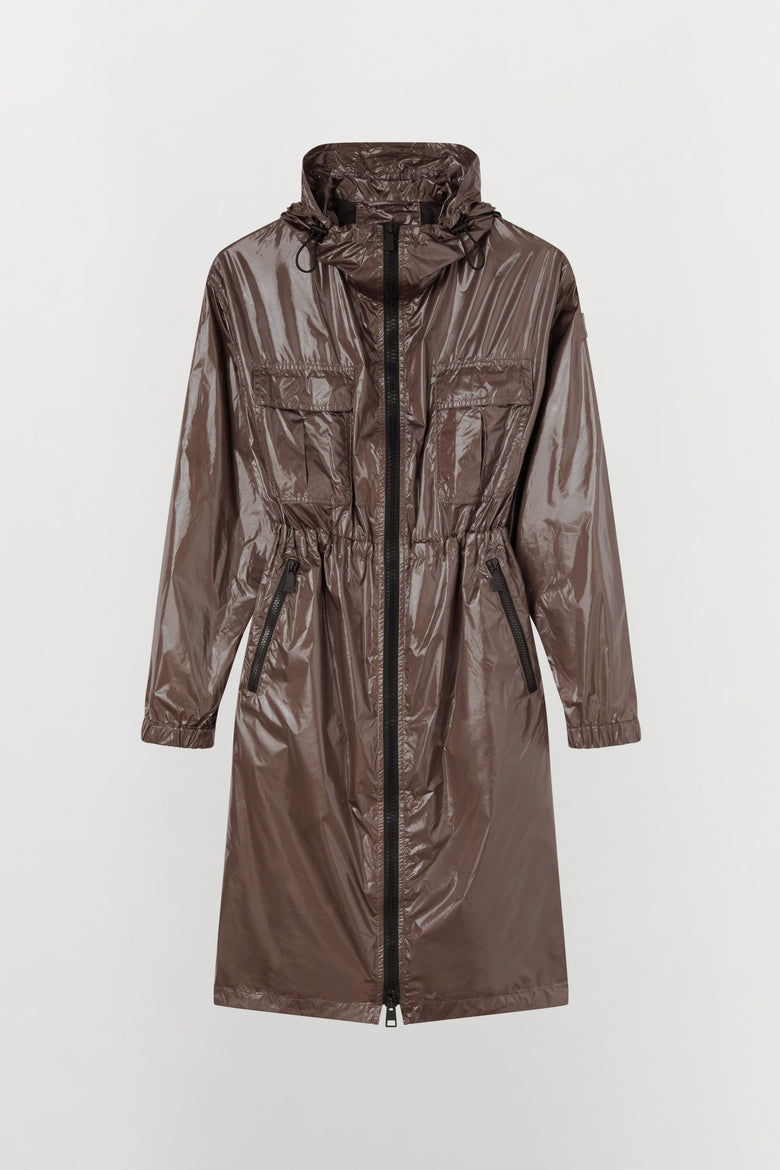 Parka gender neutral in nylon idrorepellente e antivento con cappuccio