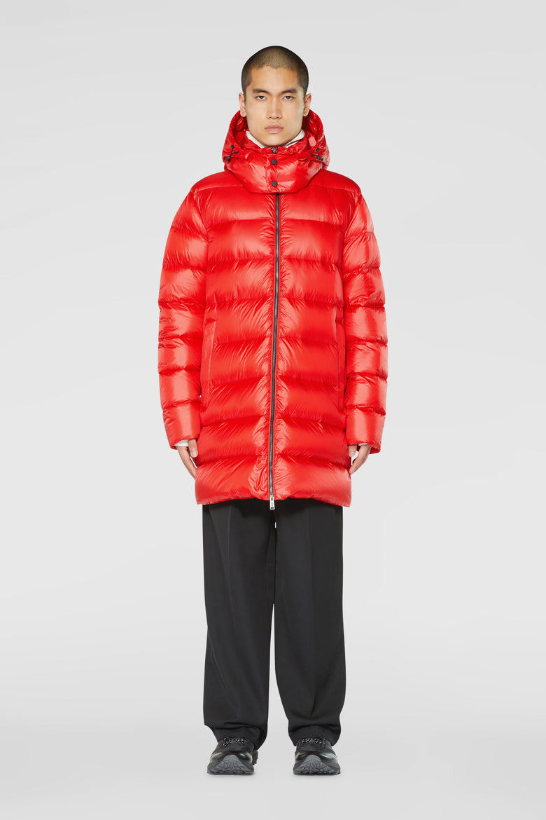 Down padded coat with detachable hood