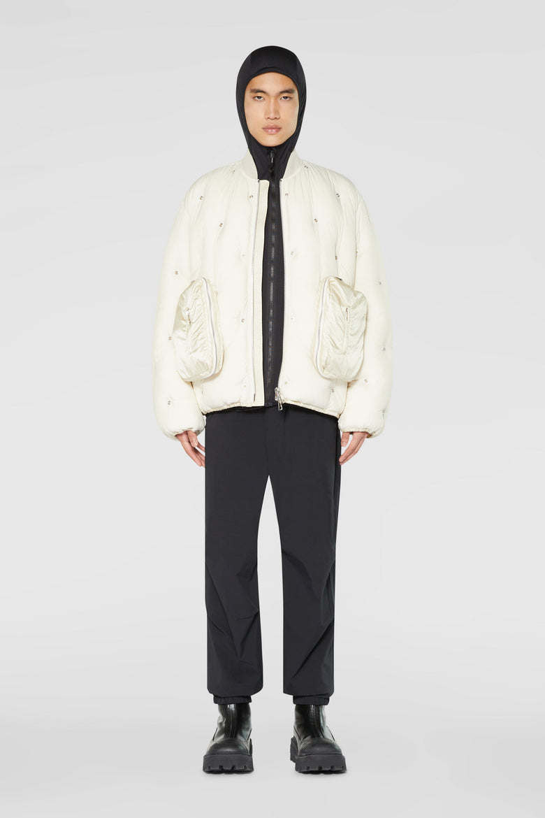 Down bomber with all-over snaps