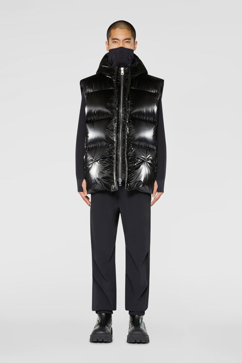 Down vest with hood