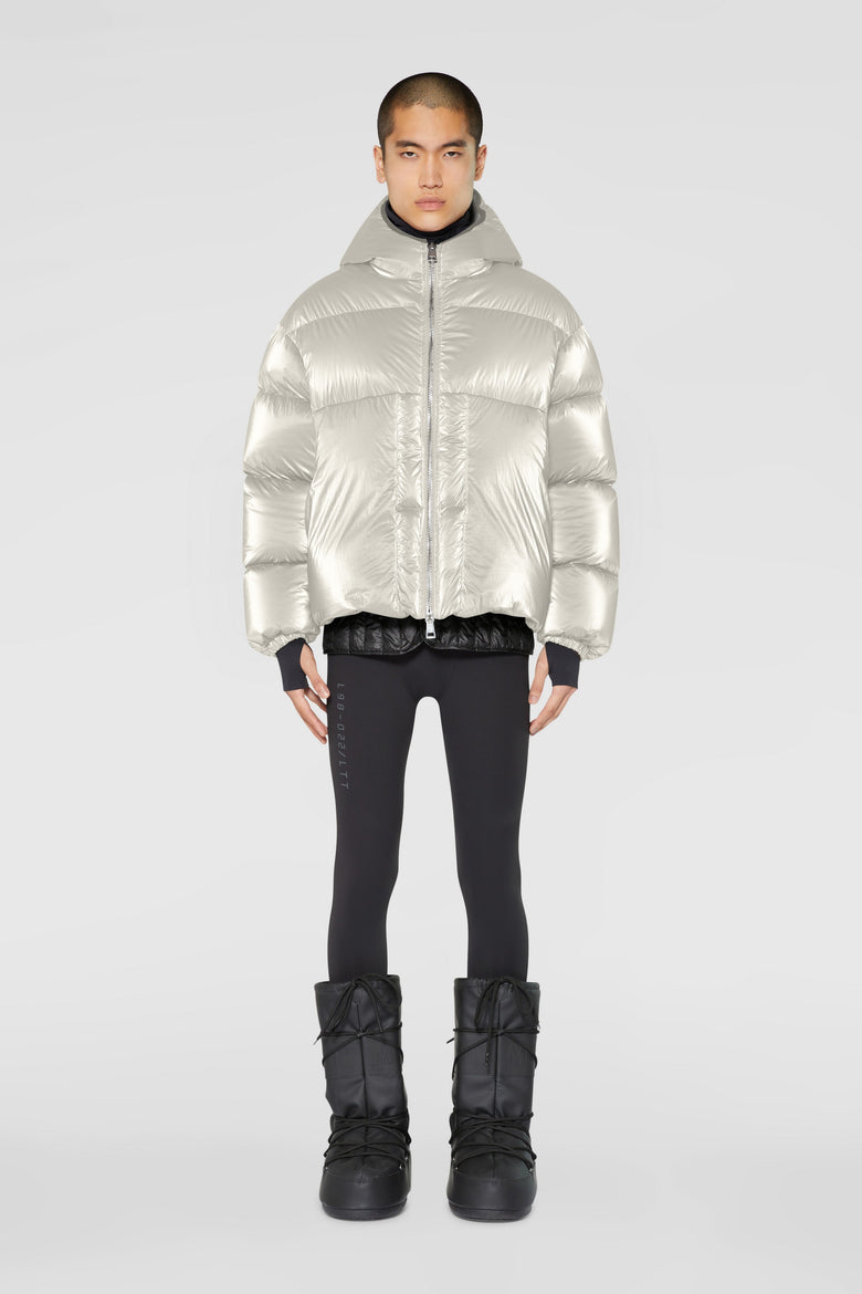 Down jacket with hood