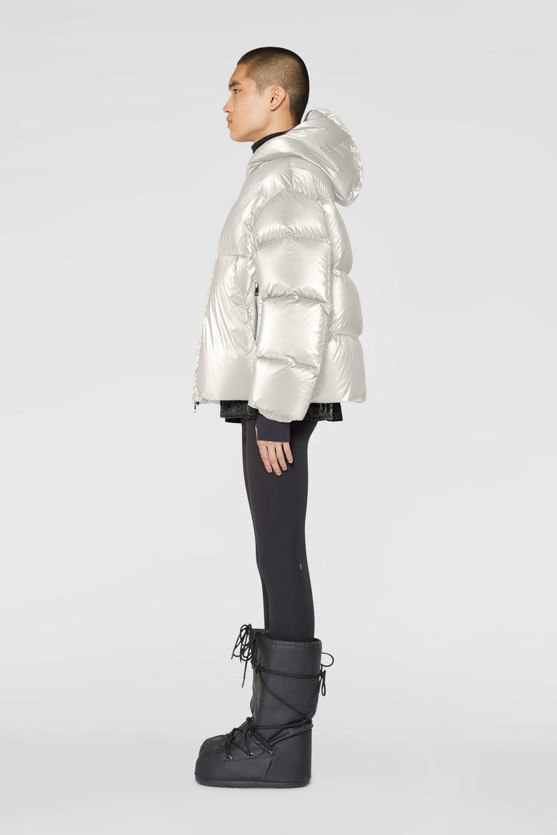 Down jacket with hood