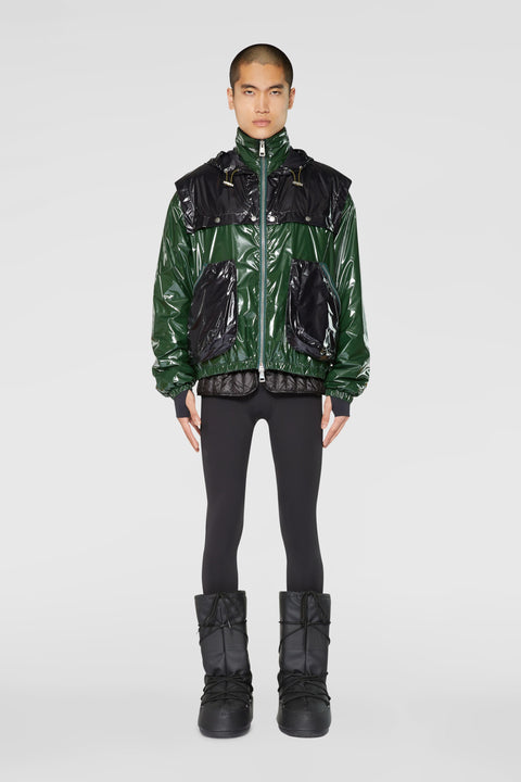 Padded jacket with detachable hood and pockets