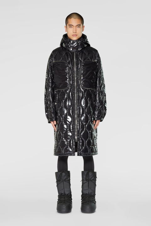 Padded coat with detachable hood