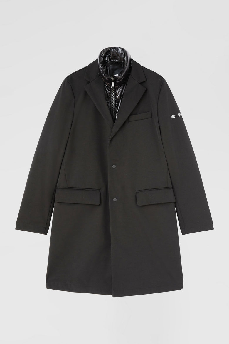 Twin jacket: raincoat with inner down jacket