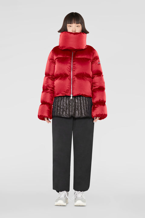 Short down jacket with detachable scarf