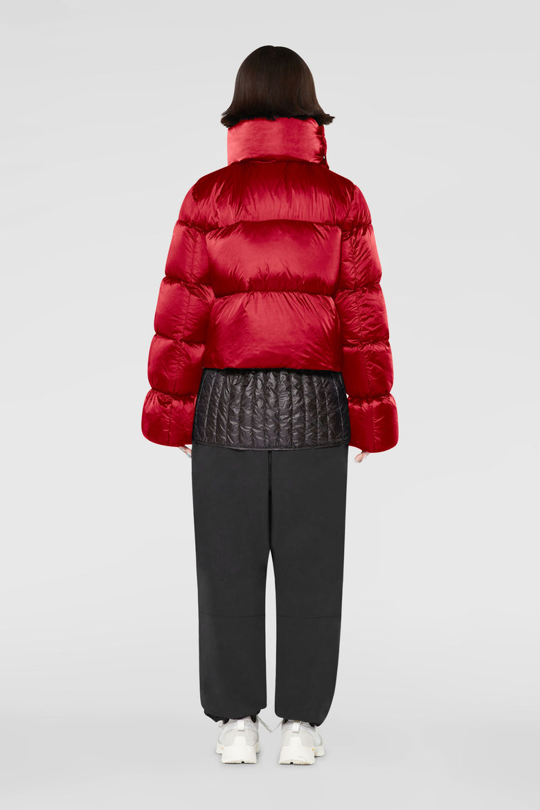 Short down jacket with detachable scarf
