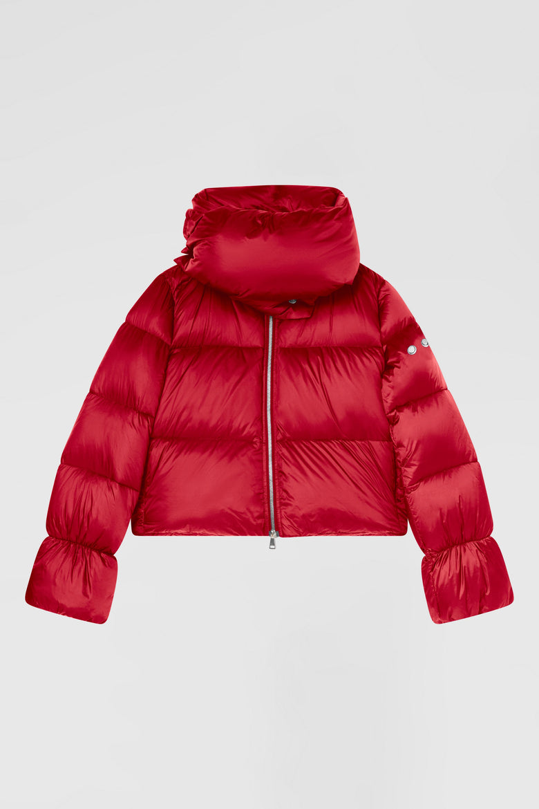 Short down jacket with detachable scarf