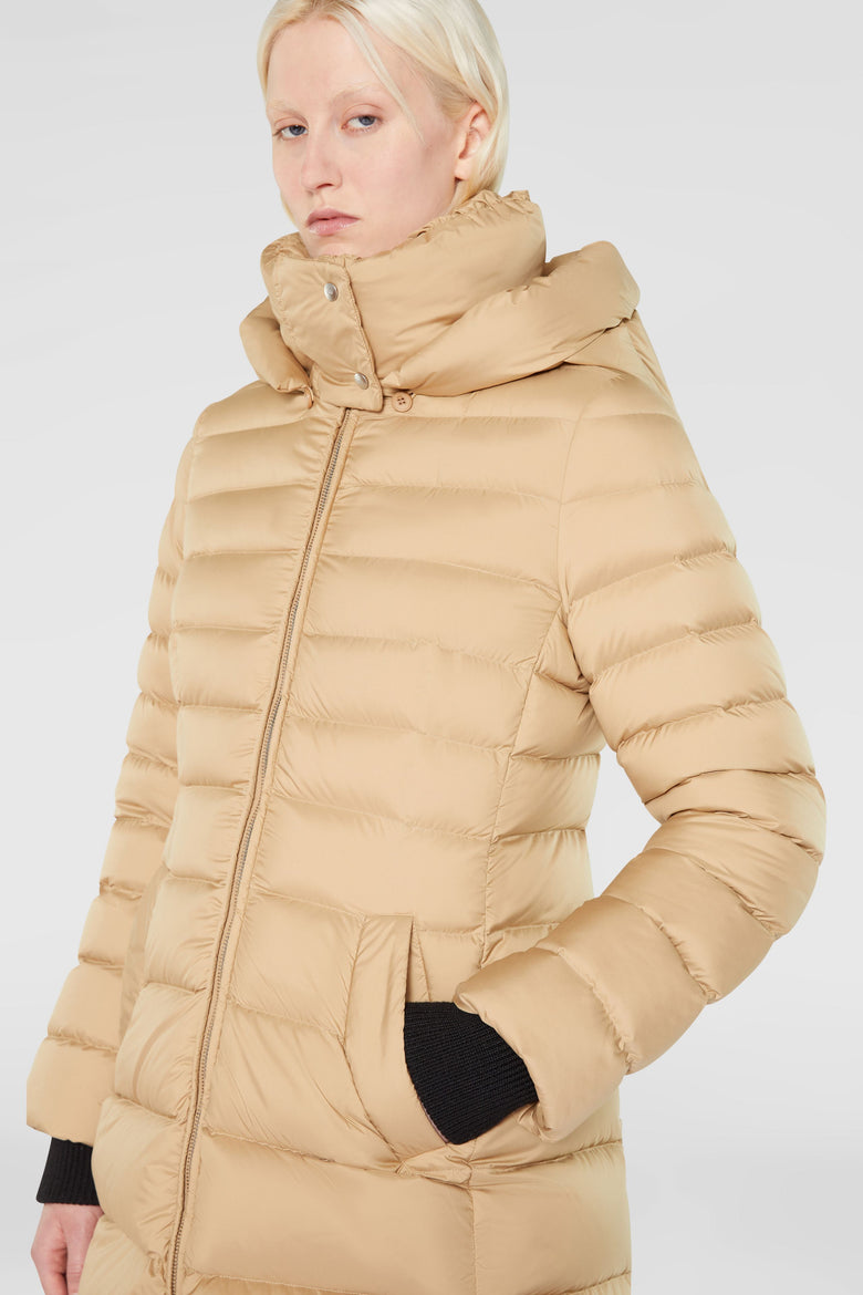 Down coat detachable hood