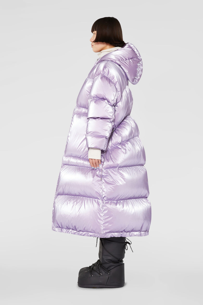 Over down coat with hood
