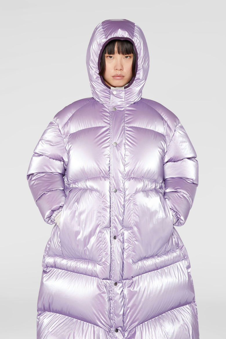Over down coat with hood