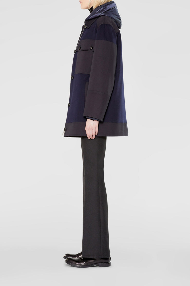 Coat with inner hooded padded jacket