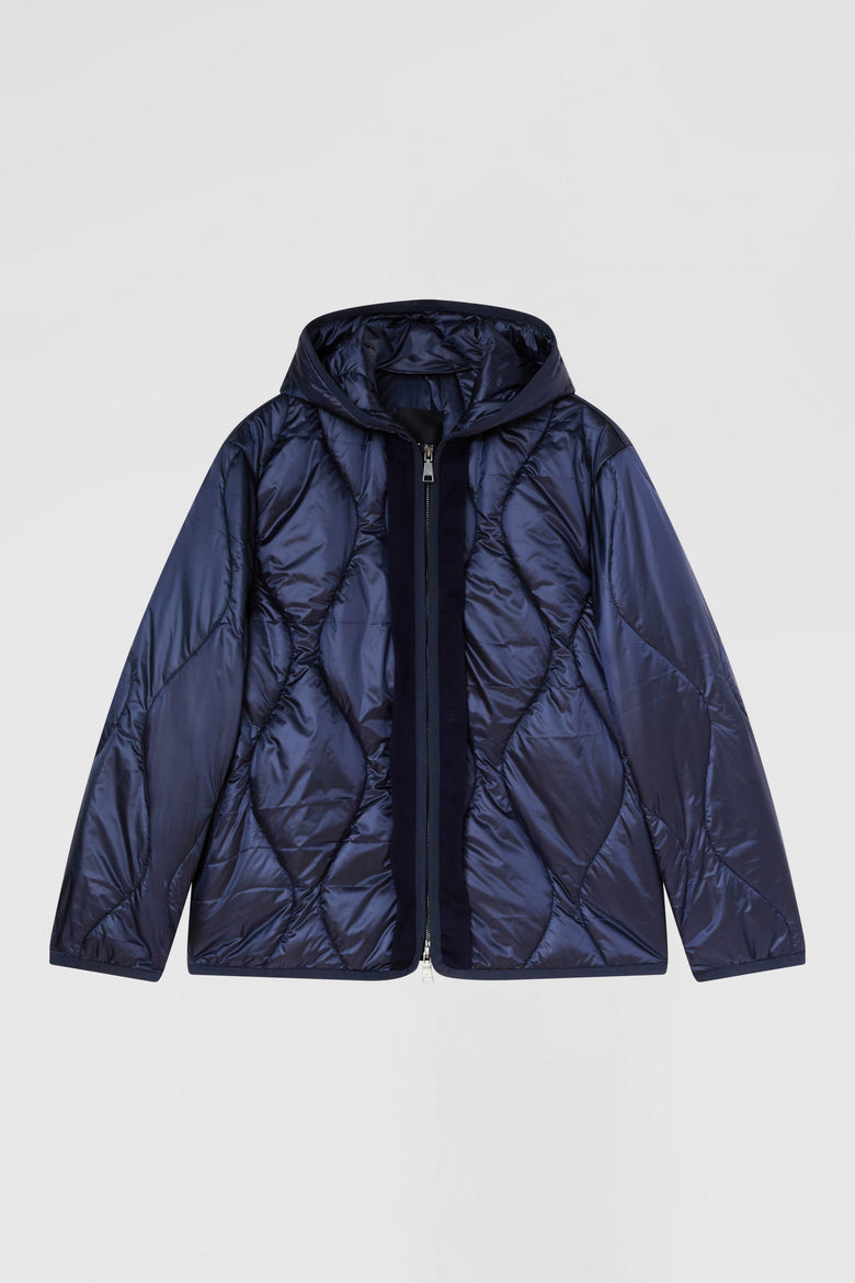 Coat with inner hooded padded jacket