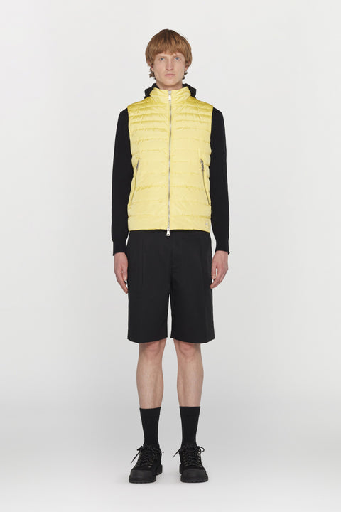 Gilet in nylon idrorepellente con imbottitura in piumino d'anatra