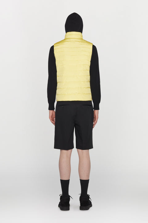 Gilet in nylon idrorepellente con imbottitura in piumino d'anatra