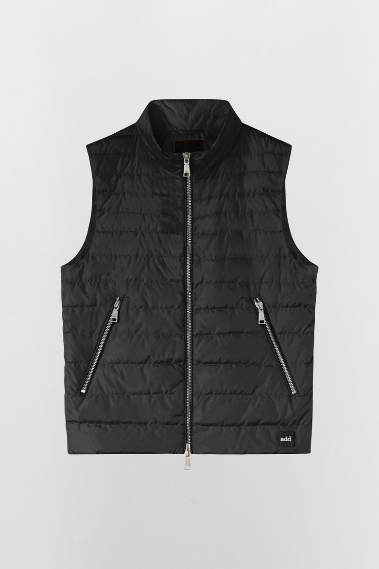 Gilet in nylon idrorepellente con imbottitura in piumino d'anatra