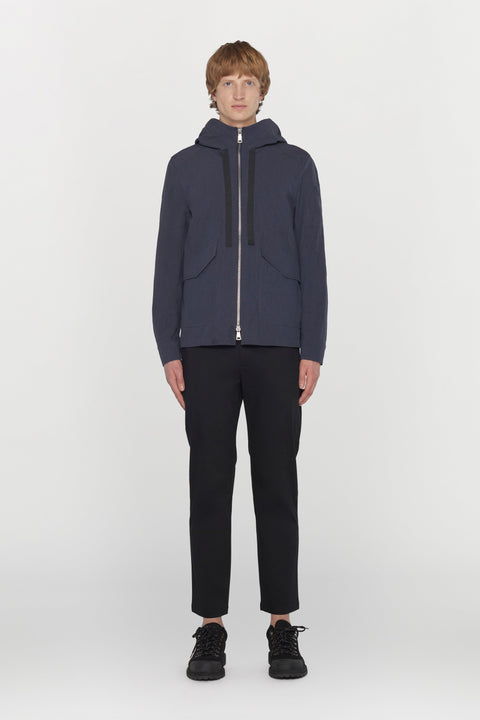 Giacca in misto cotone e nylon con cappuccio