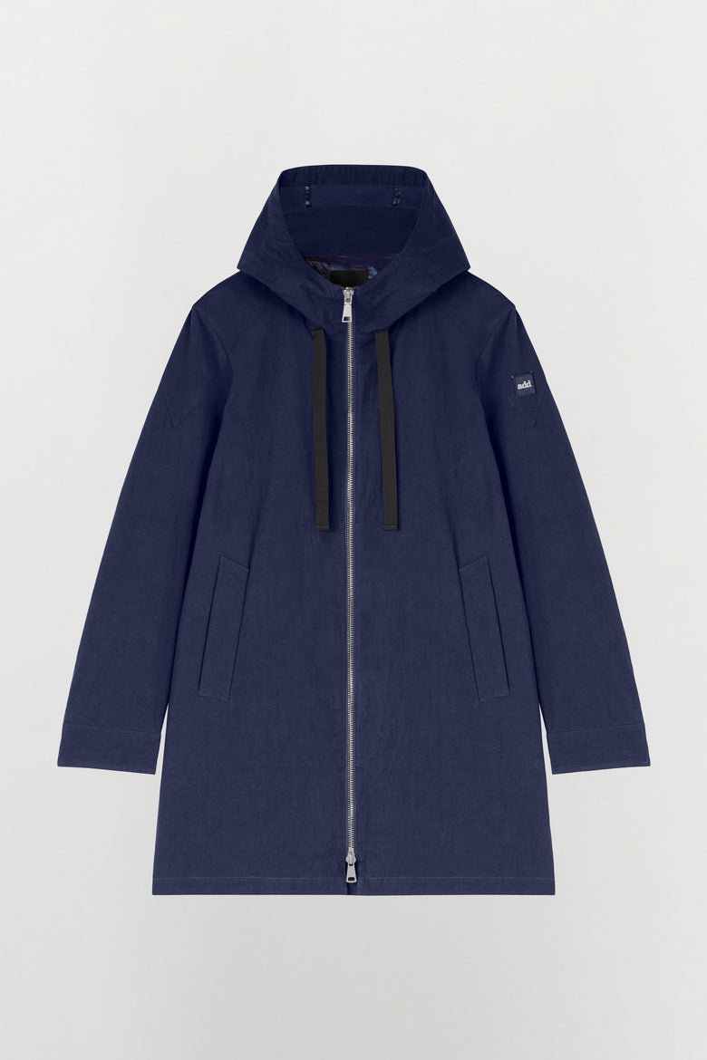 Water-repellent cotton and nylon blend jacket with hood