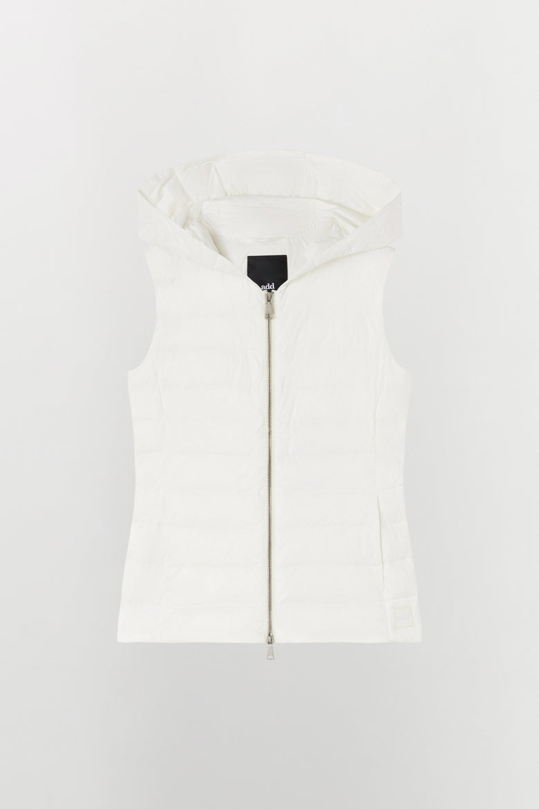 Gilet in nylon ultraleggero imbottito in piumino d'anatra