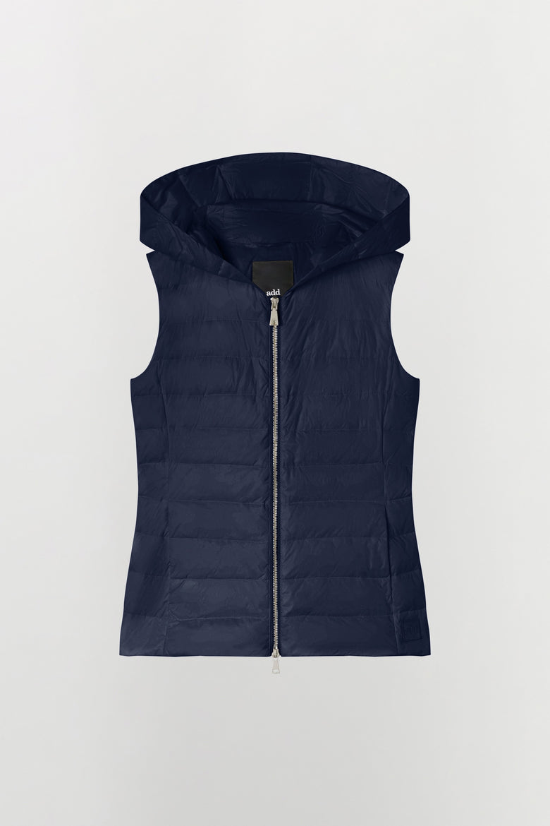 Gilet in nylon ultraleggero imbottito in piumino d'anatra
