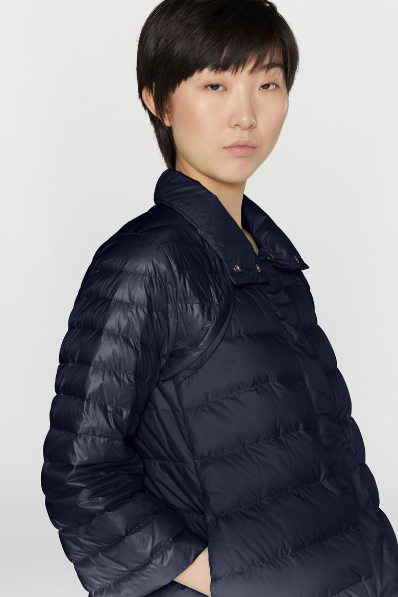 Cappa in nylon ultraleggero con imbottitura in piumino d'anatra