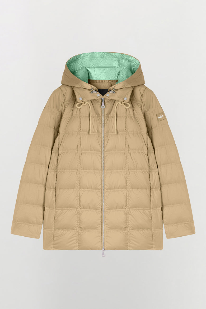 Ultralight technical fabric coat withduck down filling