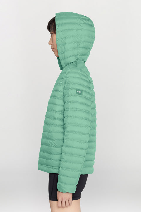 Giacca reversibile in tessuto tecnico ultraleggero con imbottitura in piumino d'oc